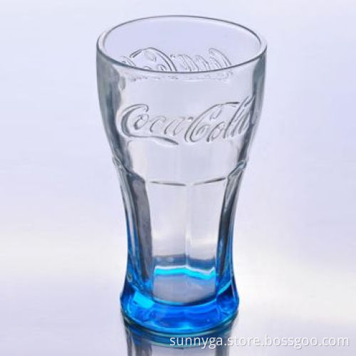 Glass Mug with Color Bottom, Suitable for Promotional Purposes